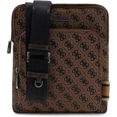 GUESS schoudertas Boston Crossbody Flat Coffee Lichtbruin