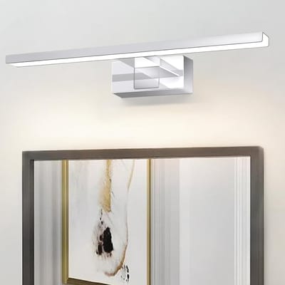 Glitzerlife - Badkamer Spiegellamp Wandlamp - 6W LED - 1x geïntegreerde LED - IP44 waterdicht - 4000K neutraal wit - Touch schakelaar - Aluminium Kunststof - Ø30cm - Chroom