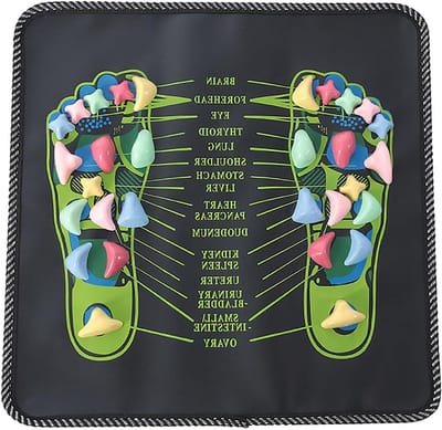 Voet Massager Mat - Acupressuur Pad - Spiervermoeidheid Verlichten - Plastic Steen Verdeling - 35 x 35 cm - Zwart