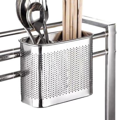 Gereedschapshouder Metaal - Keuken Organizer - Keuken Opbergen - Met Haak Ontwerp - 14x11x7 cm - Zilverkleurig