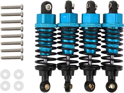 Verstelbare Schokdempers en Veer Set voor RC Auto's - Upgrade Onderdelen voor TT-01, TT-02, TA05, TL-01, TA03 en MF-01X - 4 Stuks, Blauw