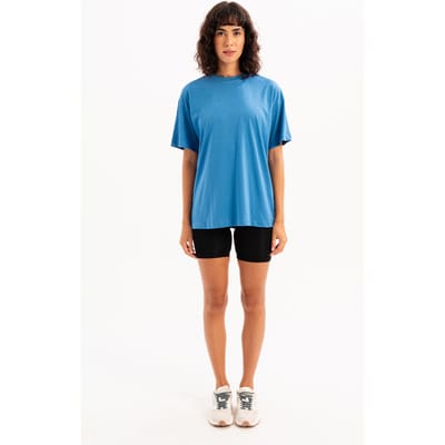 JUSTEVER 100% katoenen oversized T-shirt met ronde hals voor dames - Halo