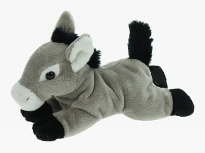 Cornelissen Pluche knuffel dier Ezel - grijs - 19 cm - Speelgoed boerderij knuffels - Cadeau voor jongens/meisjes