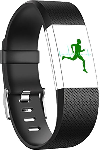 By Qubix - Compatible Fitbit bandje - Geschikt voor fitbit Charge 2 sportbandje - Maat: Large - Zwart - Horlogeband - smartwatchbandje