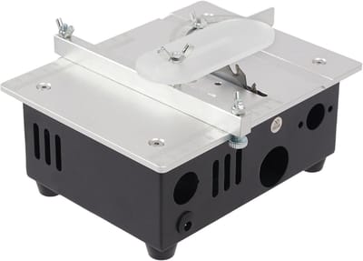 Mini Tafelcirkelzaag - Elektrische Zaag - Hout Kunststof Zagen - 96W 5000tpm Motor - 18x14x8 cm - Zilver Zwart
