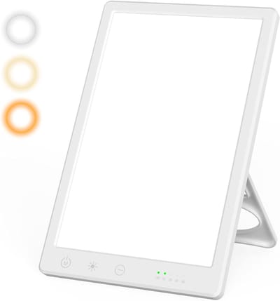 Aura® Bureaulamp led dimbaar daglicht- Wit - USB oplaadbaar - 3 kleurenfuncties - Daglichtlamp - Touchscreen - Lichttherapielamp - Hobby lamp voor schilderen, puzzelen – UV-Vrij - Tafellamp/lamp staand - Wit - 2cm x 15cm x 23cm