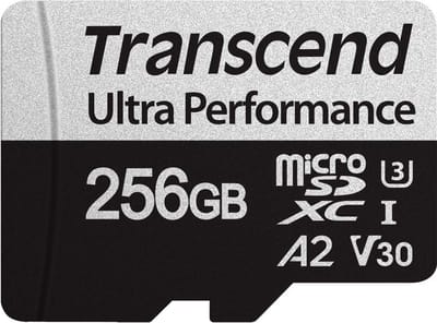 Transcend microSDXC 340S microSDHC-kaart 256 GB Class 10, Class 3 UHS-I