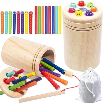 Kleurrijke 3-in-1 Montessori Houten Speelgoed voor Kleur- en Vormen Sorteren, Motorische Vaardigheden en Zintuiglijke Ontwikkeling