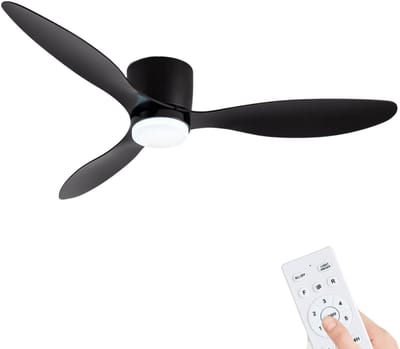 Livano Plafondventilator - Met Verlichting - Plafond Ventilator - Met Lamp - Plafonniere Met Ventilator - Met Licht - Zwart - 106cm