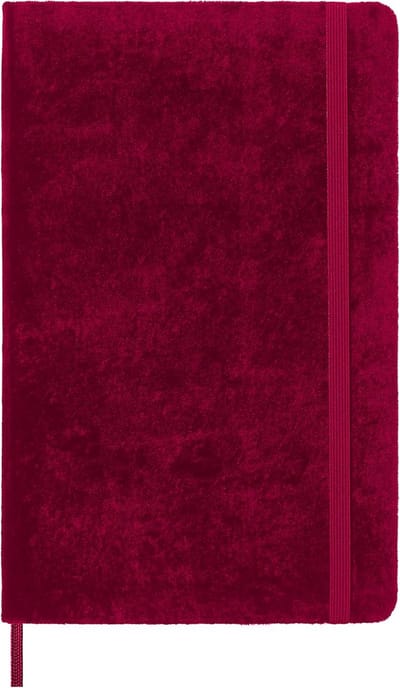 Luxe Velours Notitieboek met Elastische Sluiting, Pink, Groot Formaat, 144 Gelinieerde Pagina's