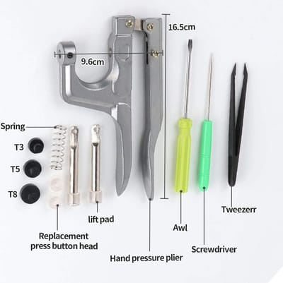 T5 Drukknopen,AGOER 400 stuks T5 kunststof drukknopen 12 mm 20 kleuren + metalen tangen, set met 2 opbergdozen (10 clips inbegrepen) voor alle soorten DIY kleding knutselen accessoires Snap Set