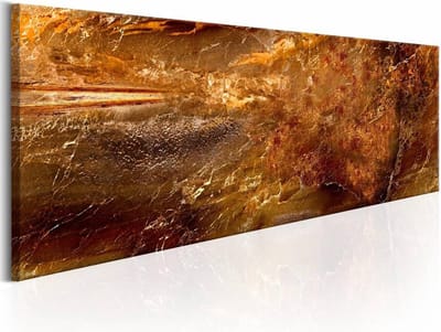 Schilderij - Citadel van goud , Oranje/Goud look, 3 maten, Premium print op echt Italiaans canvas, voor slaapkamer en woonkamer, Abstract