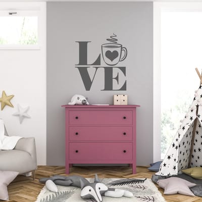 Muursticker - Love - 58 x 64 - Antraciet