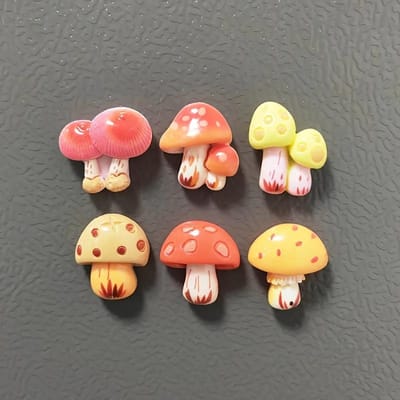 6 Stuks Schattige Kleurrijke Paddenstoelen Koelkastmagneet Po Muurberichtbord Prikbord Decoratie Magnetische Stickers Huisdecoratie Cadeau beige