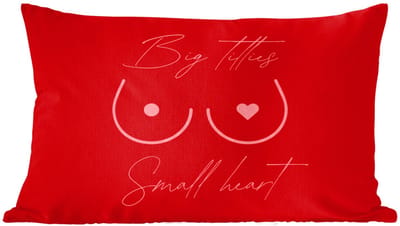 Sierkussens - Kussentjes Woonkamer - 60x40 cm - Big titties small heart - Rood - Hart