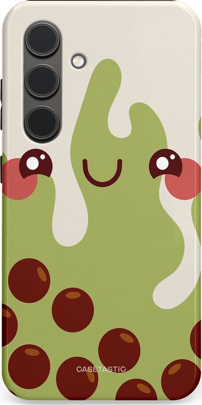 Casetastic Hoesje Geschikt voor Samsung S24 - Stijlvolle Beschermende Duo-layer Case - Smeltende pistache bolletjes