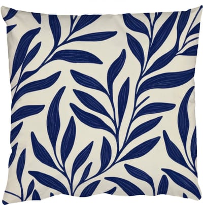 Sierkussens - Kussentjes Woonkamer - 50x50 cm - Bladeren - Klimop - Donkerblauw