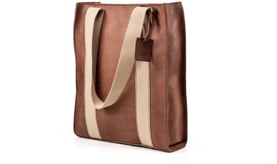 Leather Tote Tobacco Manhattan Collection