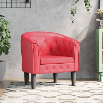 vidaXL - Kuipstoel - kunstleer - rood