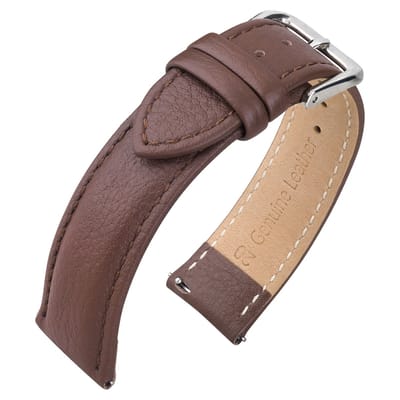 Kalfslederen Horlogebandje Buffalo Bruin 18mm