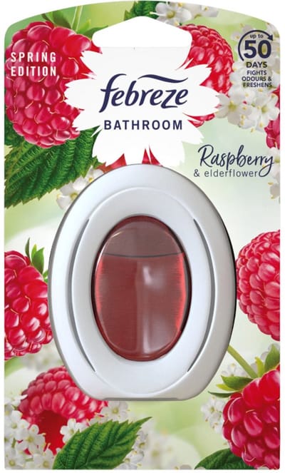 Febreze Badkamer Luchtverfrisser - Raspberry & Elderflower Spring Edition - 50 Dagen Frisheid - 7.5ml - Petit Coin - Set & Go - Niet Elektrisch