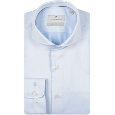 Thomas Maine Overhemd Bari Cutaway Two-Ply Cotton Twill Licht Blauw / male