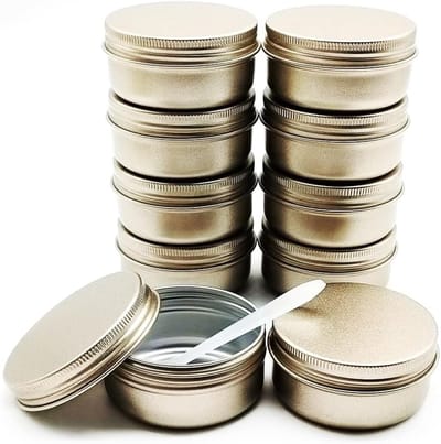 Set van 10 Lege 50ml Aluminium Blikjes voor Lip Balm, Cosmetica en DIY Projecten met Schroefdop