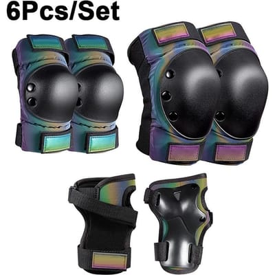 3-in-1 Kinder Knie- en Elleboogbeschermers Polsbeschermers Set Beschermende Uitrusting voor Skateboard Rollerblades Veiligheid M gray