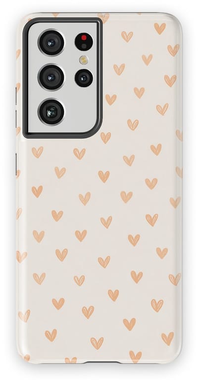 Tough Hoesje met Hartjes Samsung Galaxy S21 Ultra | Little Love Tough Case Geschikt voor Mag | Hartjes Print Backcover Samsung Galaxy S21 Ultra Blush Hearts
