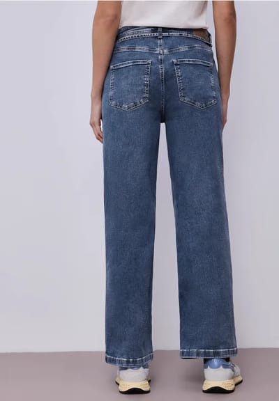 Wide Legs jeans met riemdetail