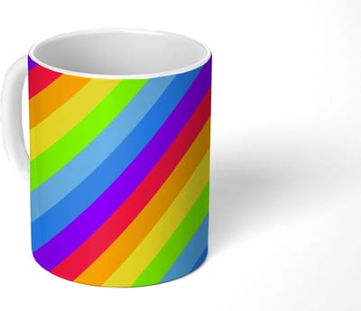 Mok - Koffiemok - Regenboog - Patronen - Pride - Mokken - 350 ML - Beker - Koffiemokken - Theemok