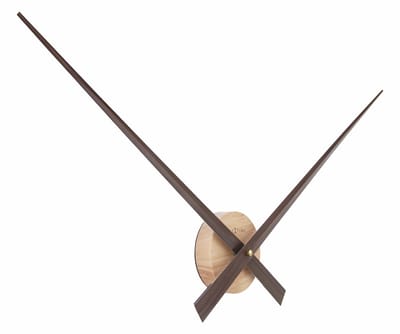 Grote wandklok 85cm-Walnoot-Aluminium-NeXtime 'Wijzers'