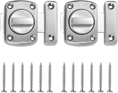 Dailygoods- Deurslot Draaibaar - 2 Stuks - Roestvrij Staal - Zinklegering Boutgrendel - Veiligheidsschuiver - Eenvoudige Montage - Deurgrendel