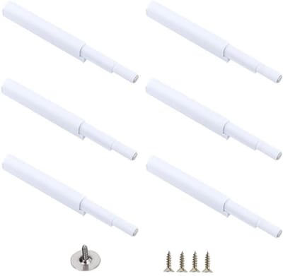 Set van 6 magnetische drukknopsluitingen voor kastdeuren, met aanraakontgrendeling, breed toepasbaar voor keukens, kastdeuren en lades, Wit.