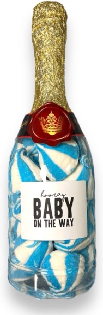 Geboorte fles met Blauwe spekjes - 250 gram - Gender reveal - Babyshower - Kraamcadeau - Kraamkado - Boy