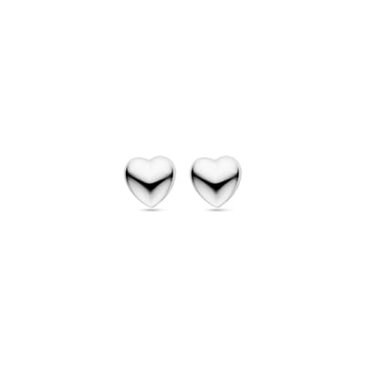 Zilver Gerhodineerd Oorknoppen Hartje 11 mm 1339603