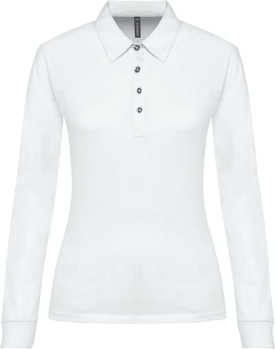 Kariban Damespolo lange mouwen van jersey K265 - White - L