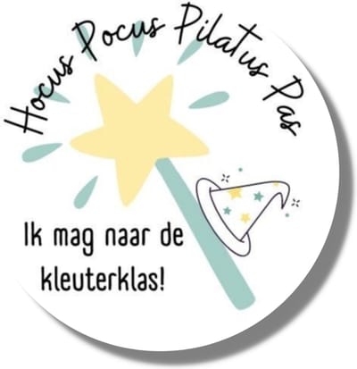 20 x Traktatiestickers Hocus Pocus Toveren - Afscheid Peuterspeelzaal Kinderdagverblijf Basisschool - Kleuterklas | Blauwe Sluitsticker | Wensetiket - Cadeausticker - Kinder Traktatie