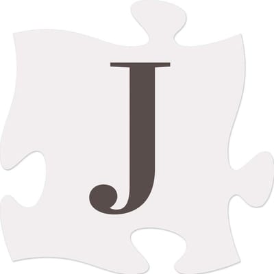 Puzzelstuk 15cm Letter J