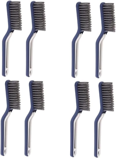 Reinigingsborstels Set - Fornuisborstels - Keuken Schoonmaken - 8 Delige Set - 29 cm Lengte - Blauw