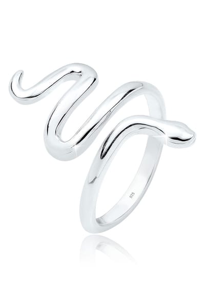Elli - Ring - Dames Slang Gebogen Statement in 925 Sterling Zilver - Dames