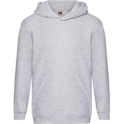 Fruit of the Loom Kinder/Kids Premium Effen Hoodie (Heide Grijs)