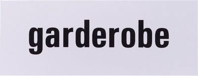 Aluminium deurbordje tekst: garderobe 5 Jaar Kleur en Plak Garantie | 5 jaar garantie | Zelfklevend | 130x50x0,5 mm