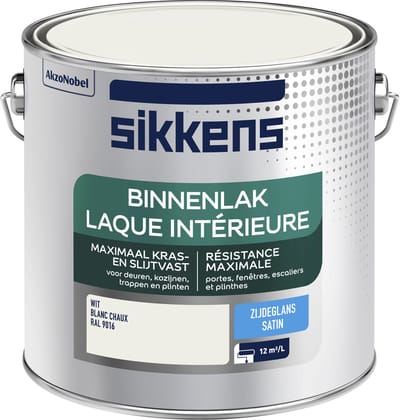 Sikkens Houtlak Binnenlak - Zijdeglans - Wit Ral 9016 - 2,5l