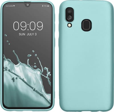 kwmobile telefoonhoesje geschikt voor Samsung Galaxy A40 - Hoesje voor smartphone - Back cover in metallic mintgroen