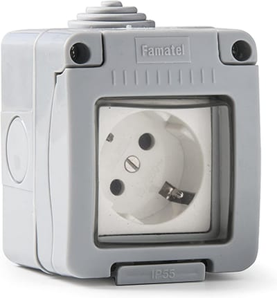 Inbouwstopcontact IP55 met kinderbeveiliging en waterdicht ontwerp