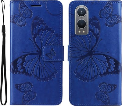 Coverup Hoesje - Geschikt voor OnePlus Nord CE4 Lite 5G Hoesje - Coverup Vlinders Book Case - Blauw