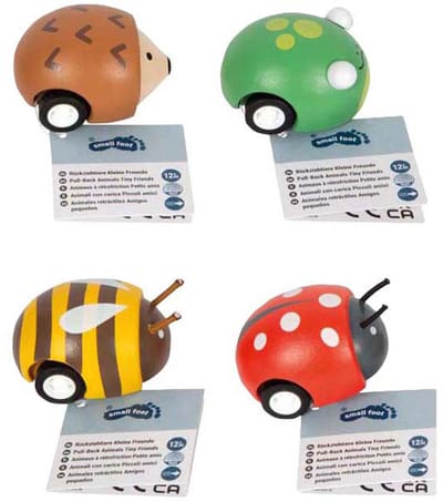 Small Foot - Houten Pull-back Dieren Tiny Friends - 12st.