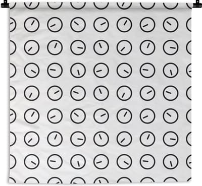Wandkleed - Wanddoek - Klok - Patronen - Minimalisme - 180x180 cm - Wandtapijt