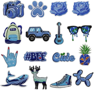 16 Stuks Strijklappen voor Kleding en Accessoires - Diverse Patches voor Reparatie en Decoratie
